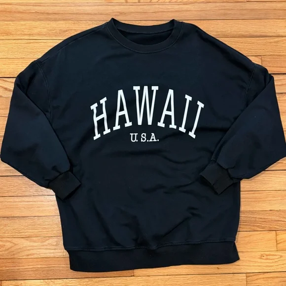 Oversized Black Hawaii Crewneck - Picture 2 of 4